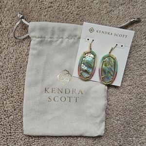 Kendra Scott Threaded Elle Multicolor Enamel Oval Drop Earrings
